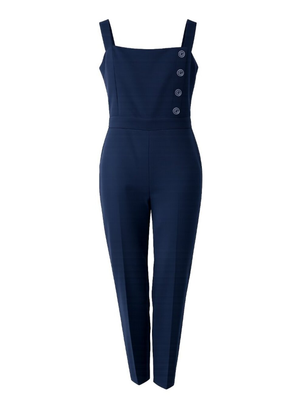 New York & Company Navy Sleeveless Jumpsuit XXL With Side Buttons & Back Zipper